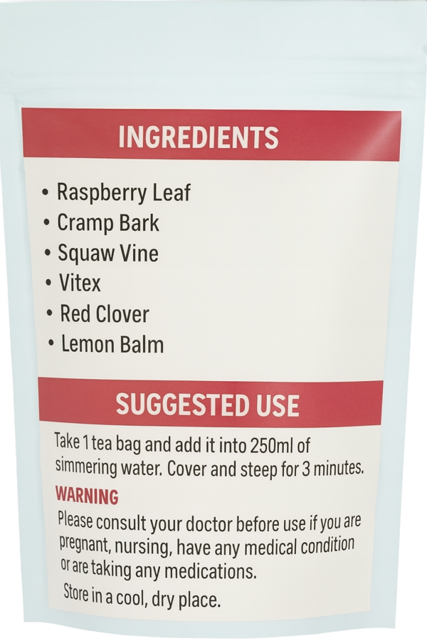 Chinaherbs Natural Womb Tea Female Period Menstrual Cramps Warmer Hormone Balance Glowing Beauty Care Packaged In Bag - Image 7