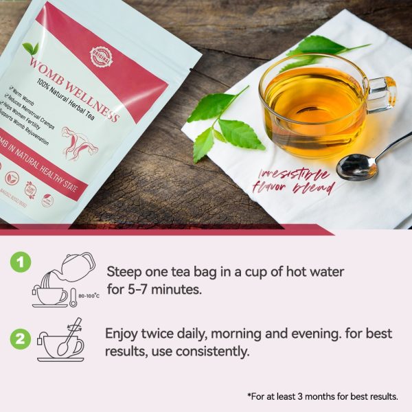 Chinaherbs Natural Womb Tea Female Period Menstrual Cramps Warmer Hormone Balance Glowing Beauty Care Packaged In Bag - Image 4